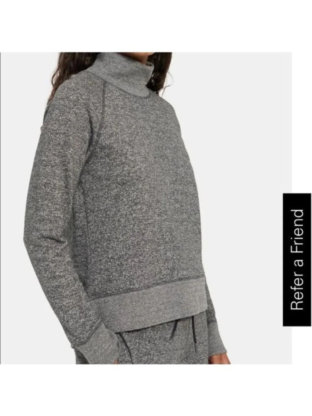 Theory Mock Neck Cotton Pullover, Size Medium